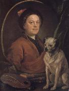 William Hogarth The artist and his dog oil